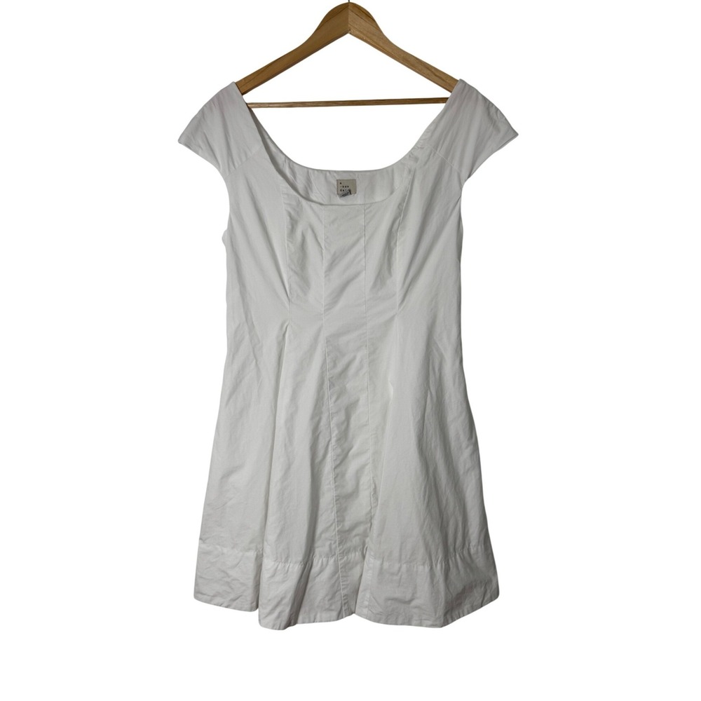 Cottagecore A New Day Womens 8 Mini Dress‎ White Cotton Cap Sleeve Fit Flare